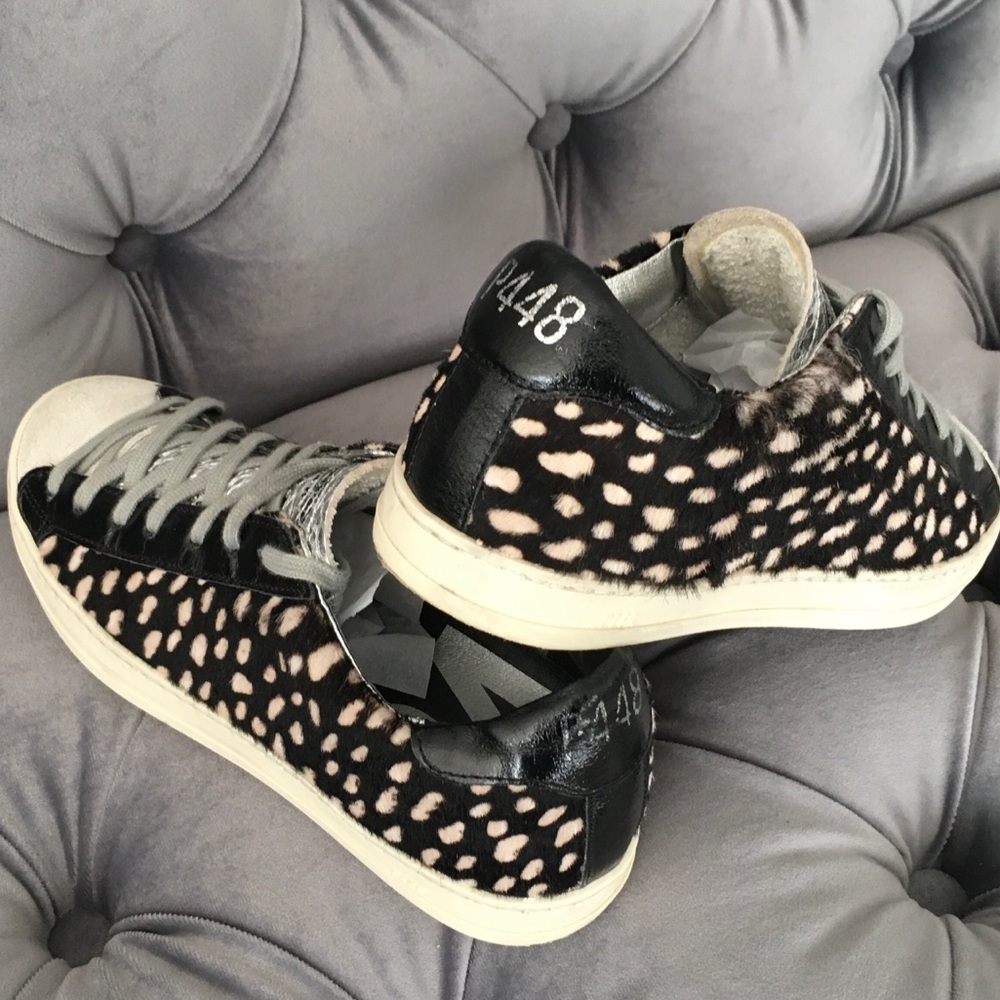 P448  John Cowiena black spots calf hair sneakers EXCELLENT!!!!!! - Picture 4 of 9